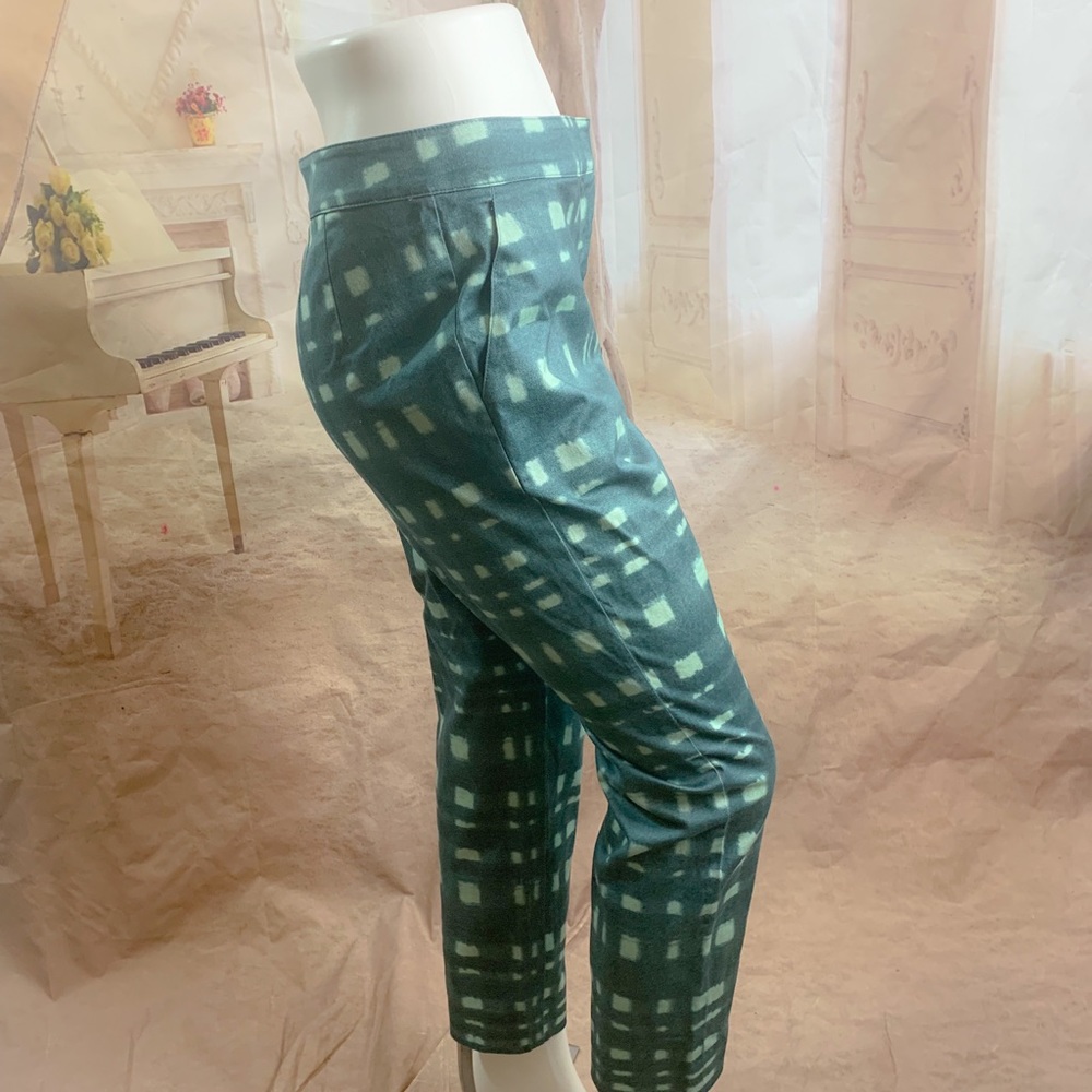 St John Green Windowpane Print Trouser - Picture 6 of 10